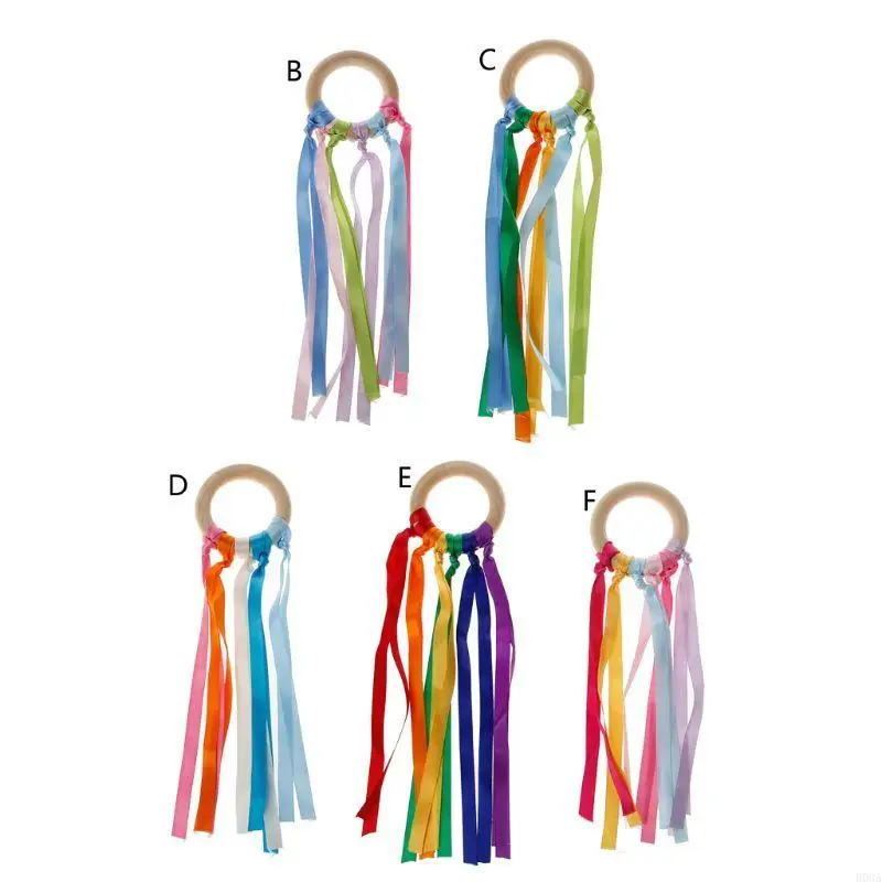 

Симпатичная деревянная лента для кормления, Радужная игрушка-прорезыватель для когнитивной стимуляции, 5 вариантов