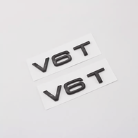 3d ABS Chrome Black V6T Logo Number Letters Car Fender V6 T Emblem Badge Decal For Audi A6 C7 A4 4 S4 V6T Sticker Accessories