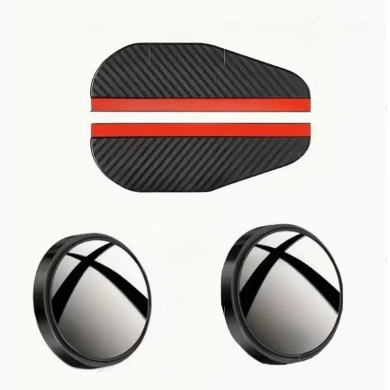 4-piece set (2 rearview mirrors + 2 rain guards) Small round car 360-degree ultra-clear blind spot rearview mirror, rain guard