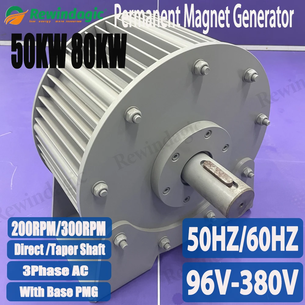 

Direct/Taper Shaft 50HZ 3Phase Alternator 50KW 80KW 110V 120V 220V 380V Permanent Magnet Generator Motor For Water Conservancy