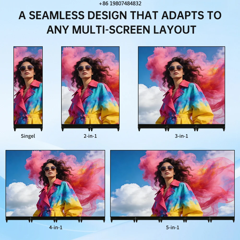Indoor Trifold Led Advertising Screen, Portable Trifold High Resolution Rolling Base Ultra Thin Foldable Poster LED