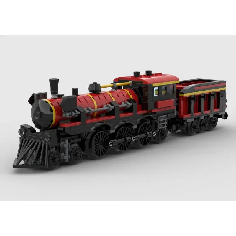 Bloques de construcción de tren de locomotora de vapor rojo para niños, MOC-81544, modelo EMU, rompecabezas, juguetes, regalo de cumpleaños, decoración de Navidad, 534 piezas