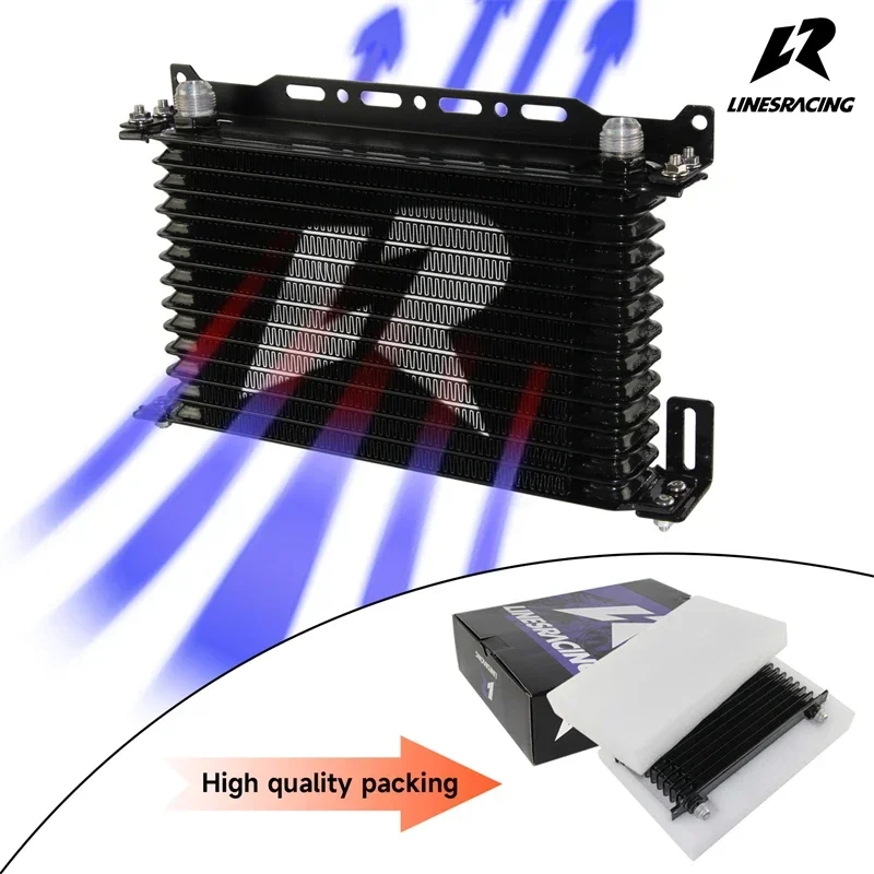 AN10 범용 엔진 및 변속기 트러스트 장착 브래킷 키트, 13 열 오일 쿨러, 검정 및 파랑, 262mm