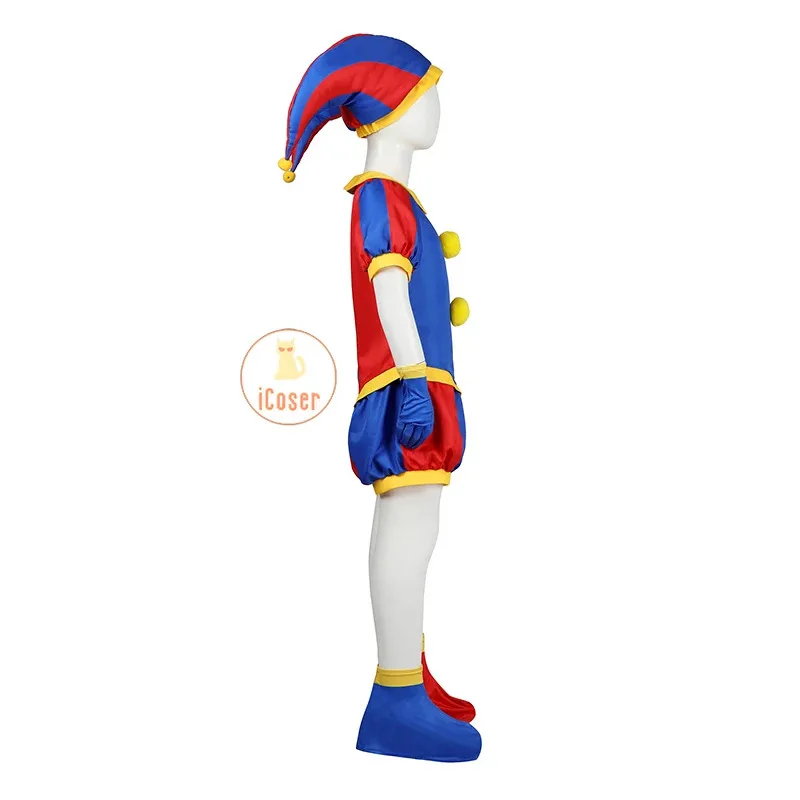 

25COSPomni Cosplay Costume The Amazing Digital Circus Cartoon Uniform Hat Gloves Halloween Party for Women Men Kids Costume Cos