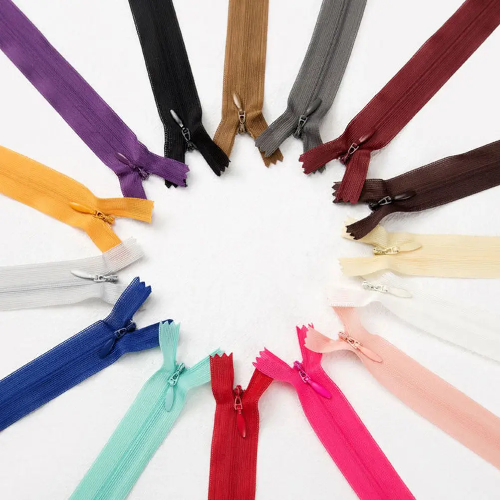 23pcs Nylon Invisible Zipper Set – Concealed Multicolor Zippers for Sewing, DIY Crafts, Costumes & Clothing