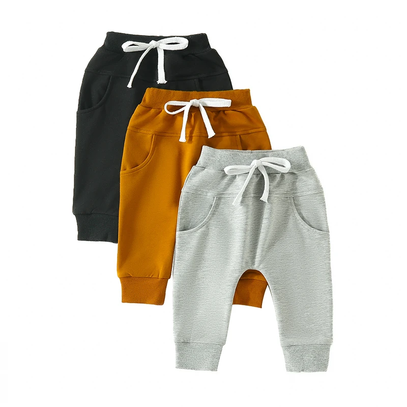 

Baby Boys Pants Infant Harem Pants Toddler Active Joggers Pants Casual Athletic Trousers Solid Color Pocket Bottoms