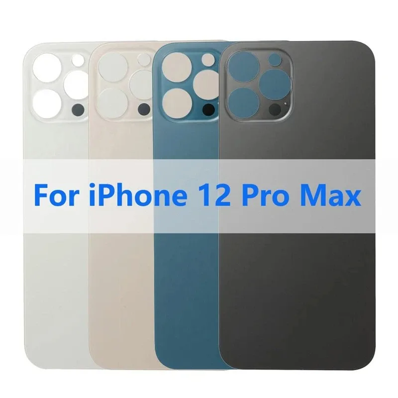 Back Glass For iPhone 12 Pro-12 Pro Max Back Cover Glass Fast Replacement Housing Battery Cover Big Hole Rear Glass with  Glue