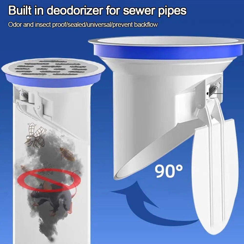 Anti-leak Drainage Pipe Floor Drains Automatic Closing Floor Outlet Rain Pipe Cap Outlet Spill Sealing Odor-resistant