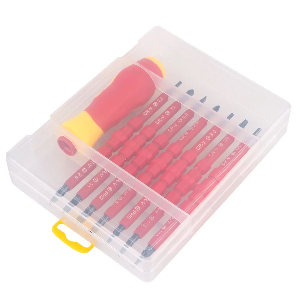 8pcs Chrome vanadium steel Insulated Screwdriver Set Electrician Repair Tools Kit Interchangeable Blade