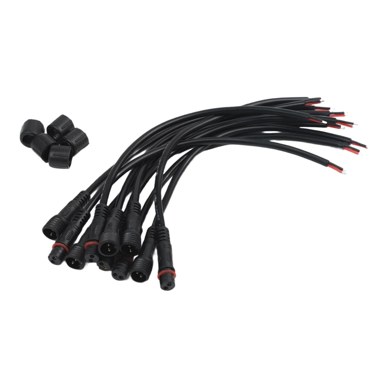 5 Pairs IP65 Waterproof LED Wire Connectors Male Female 22AWG 2Pin 3Pin for LED Lighting and Surveillance Camera Power Supply