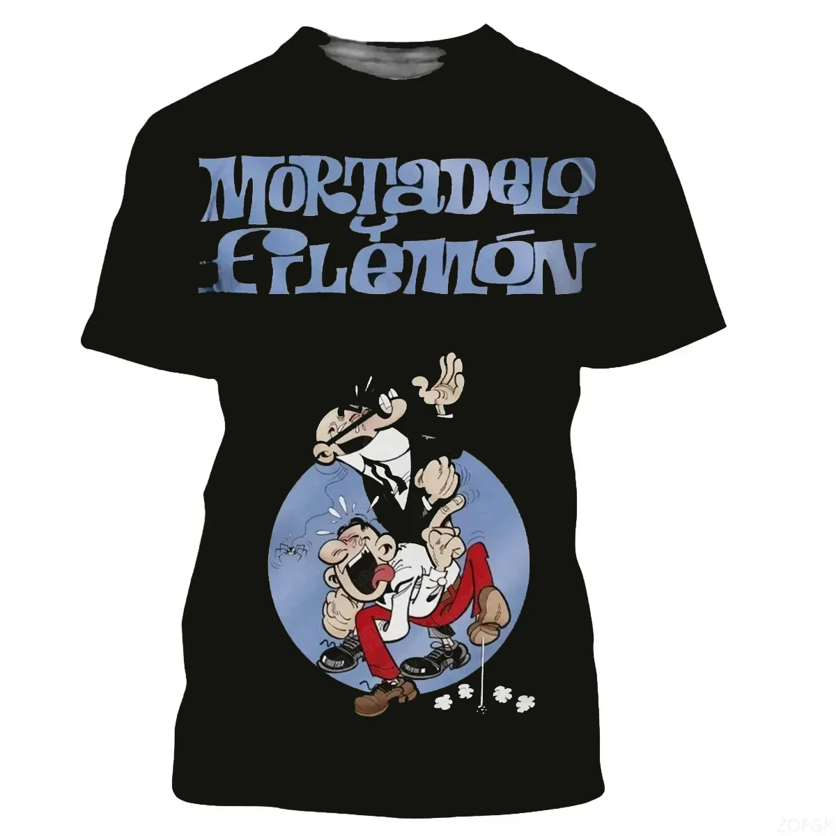 مجموعة تي شيرت صيفية جديدة برسومات الرسوم المتحركة للرجال لعام 2025 - قميص مريح برقبة دائرية مطبوع ثلاثي الأبعاد