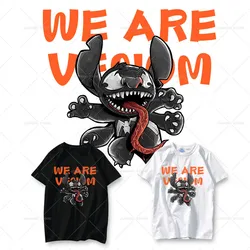 Venom Stitch Patches Iron on Transfers for Clothes Cartoon Heat Transfer Vinyl Sticker for T-shirt Cute Disney Printed Decor