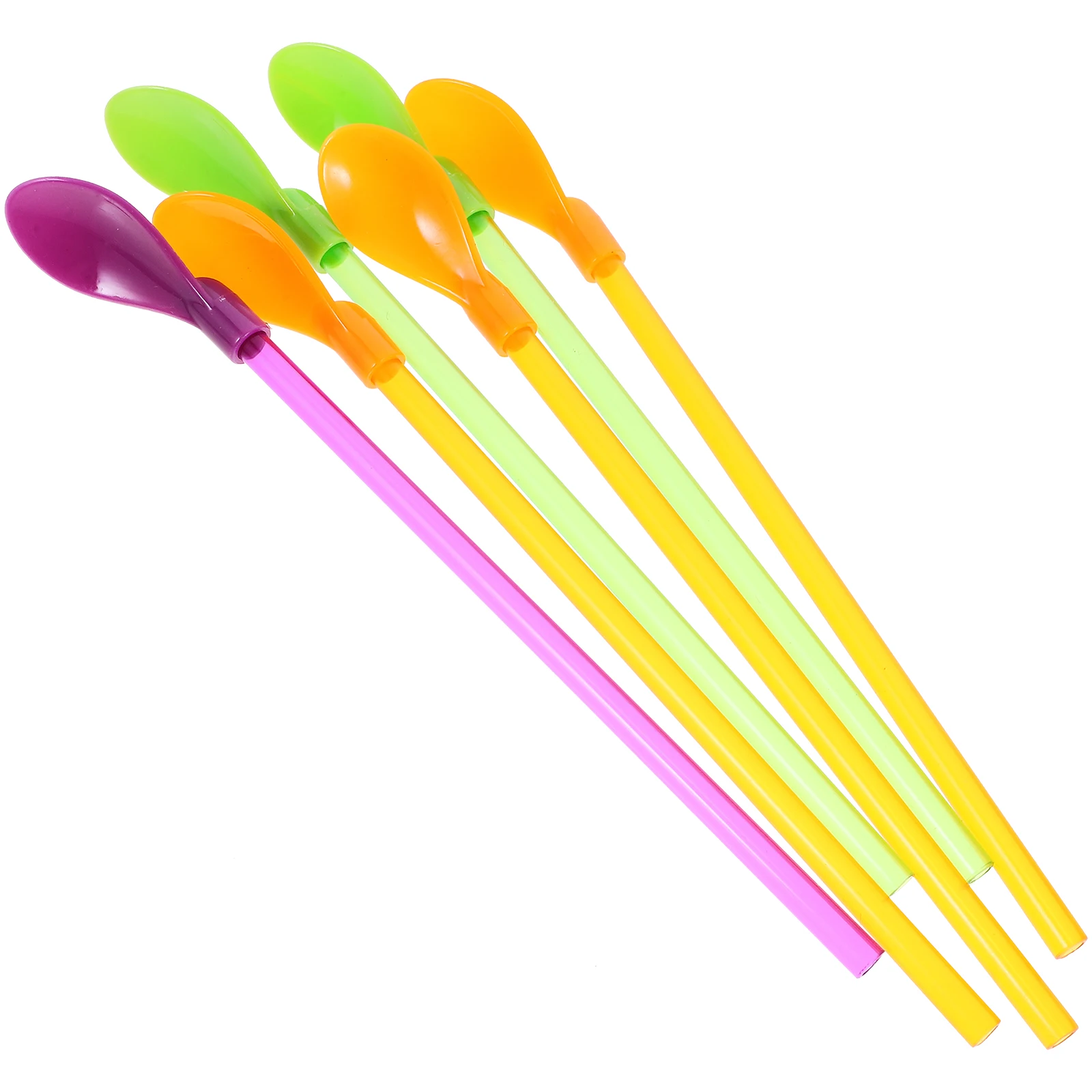 

6 Pcs Spoon Straw Detachable Drinking Reusable Stir Stirring Tea Craft Removable Cereal Milk Multifunction