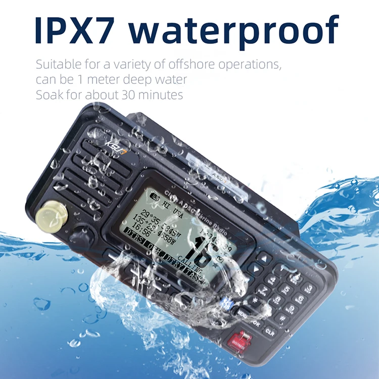 

KSUN P510 25 Вт DSC Морской радио IPX7 Водонепроницаемый двусторонний морской радиоприемопередатчик VHF GNSS GPS Фиксированная лодка Морской радиоприемник