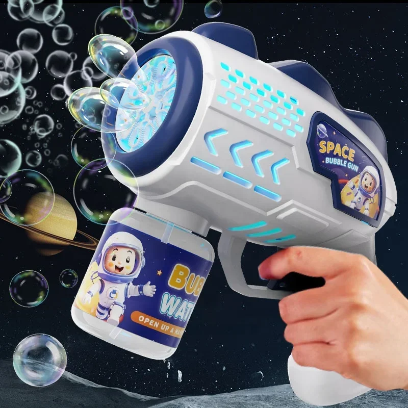 

New Astronaut Electric Bubble Gun Kids Toy Bubbles Machine Automatic Soap Blower Fully Automatic Bubble Gun Rocket Bubbles Gun