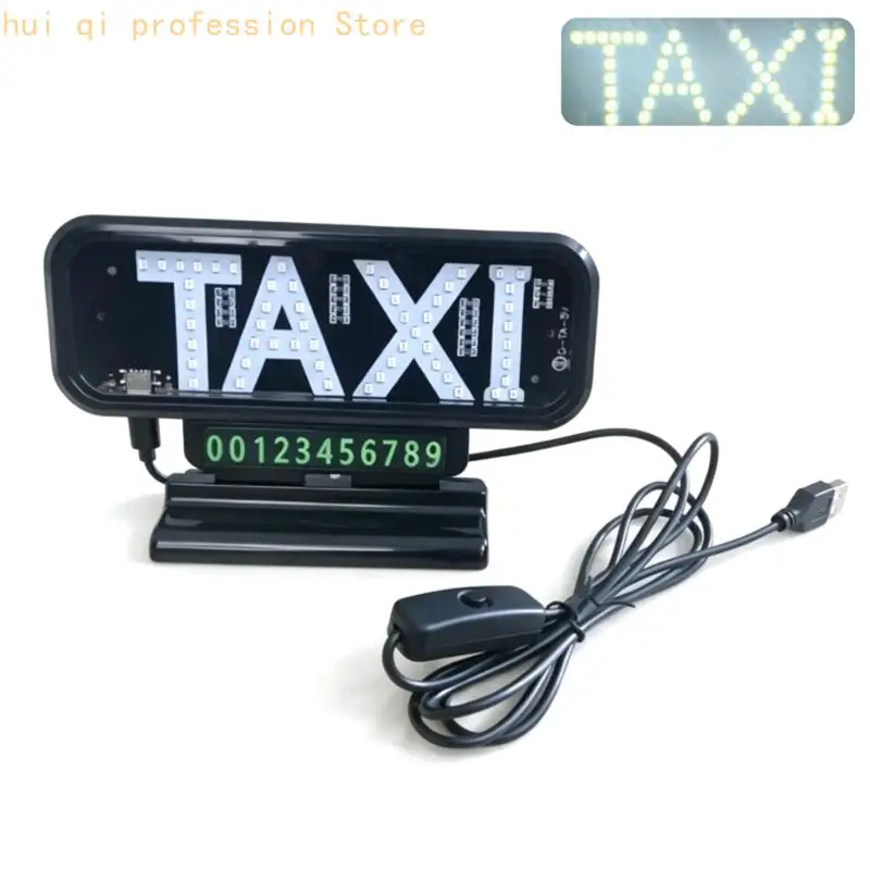 Light Dashboard Service Display Sign with USB Powered Panel Stand Base and Adhesive Mount for Driver Duty Use Daily Work H8WE