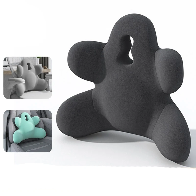 

Memory Cotton Lumbar Back Cushion for Car Office Gaming Chairs and Postpartum Waist Support Multi Functional Pain Relief Pillow