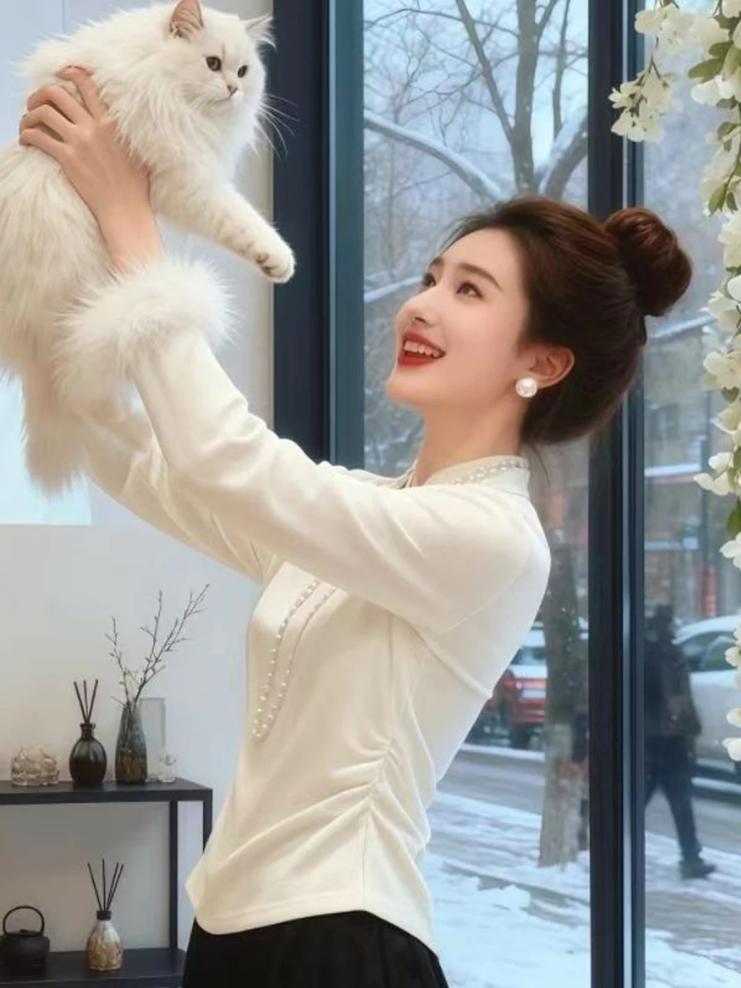 

Spring 2026 Women's Base Shirt Top Korean Style Long Sleeve Half High Collar Regular Shoulder T-Shirt Large Size Inner Wear