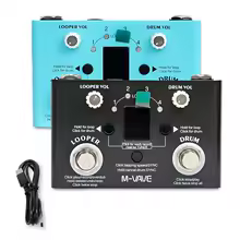 M-vave Lost Tempo V2 Drum Machines & Looper Pedal Built-in 30 Drums 11 Mins Recoding Time Guitar Pedal High Precision Tuner