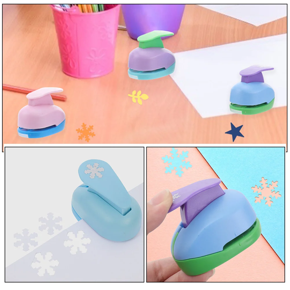 2Pcs Paper Punching Device Plastic DIY Crafting Tool for Scrapbooking Envelopes Greeting Cards Decorations