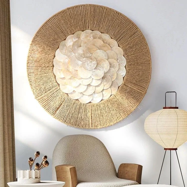 Bohemian Natural Pendant Wall Decoration Home Creative Shell Decoration Hotel Nordic Hemp Rope Luxury Home Decoration Modern