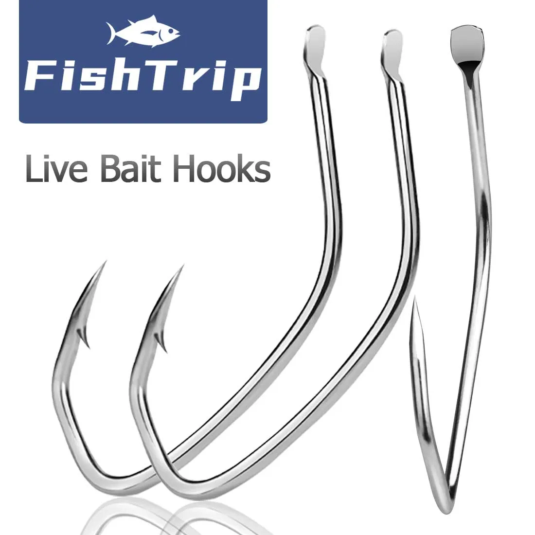 

FishTrip Offset Bait Fishing Hook Catfish Beak Triangle hooks Live Bait Hooks Wide Gap Hooks Saltwater Tackle for Sea Bass