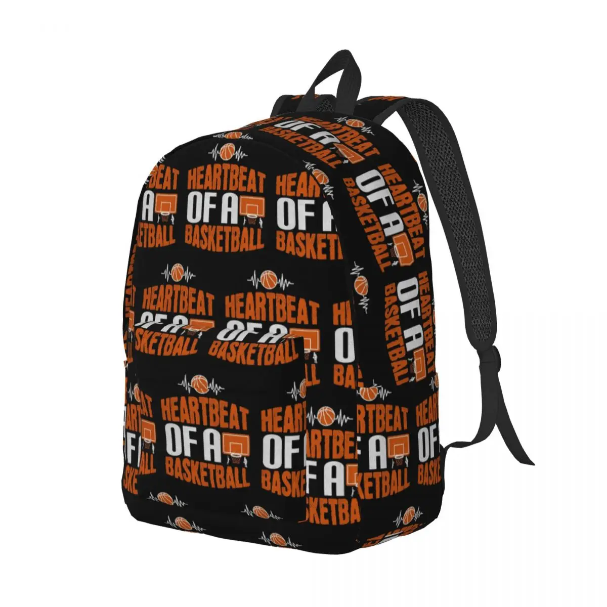 

Heartbeat Of A Basketball - Gift Men Women Backpack Daypack Large Capacity BookBag School Bag Shoulder Bags for Men Women
