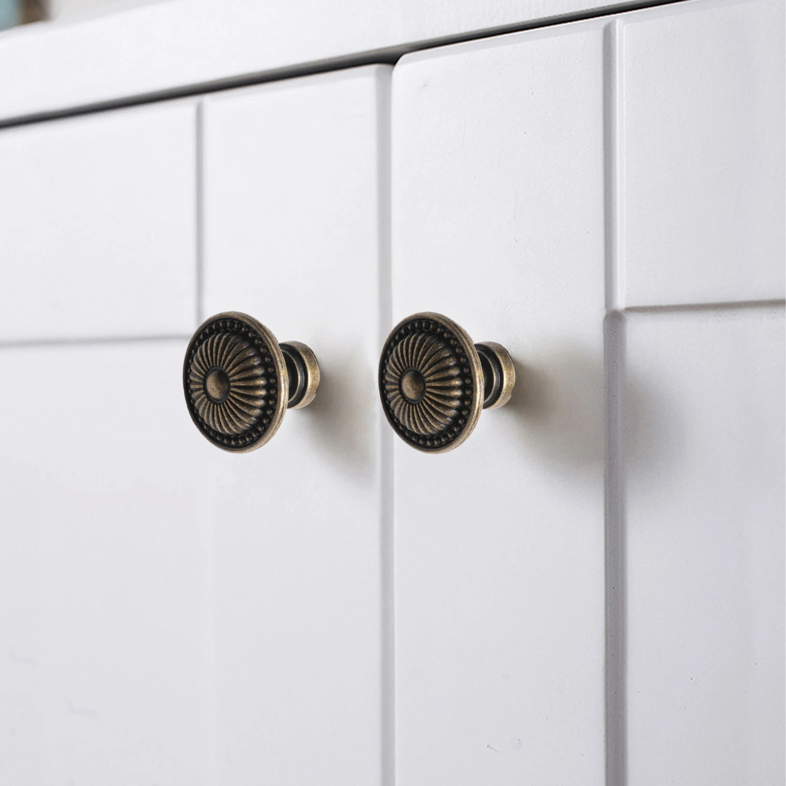 Elegant Drawer Handles Black Handles Modern Antique Knobs Retro Style Diameter: Approx. 24mm Elegant Design Hard Zinc Alloy