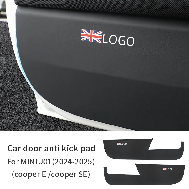 

2pcs For Mini Cooper J01 E SE 2024 2025 Anti-Kick Mat Suede Leather Door Sticker Soil-Proof Children's Kick Pad