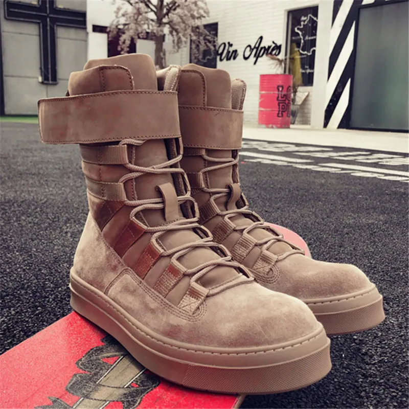 

Goodyear Handmade High Street Skateboard Runner Designer genuine leather Suede Men Boots Tooling Military Motorcycles Boot