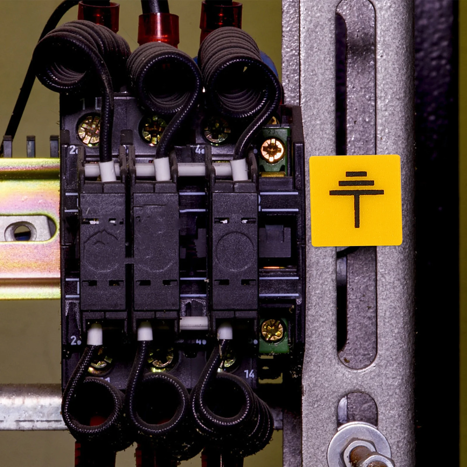 10 Stück Erdungs-Sicherheitsaufkleber, Warnaufkleber aus PC-Material für elektrische Geräte, Warnetiketten und Schilder für elektrische Panels
