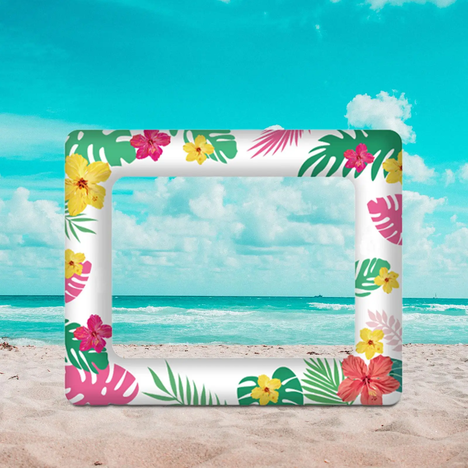 

Hawaiian Inflatable Photo Frame Scene Layout Prop Party Favor Lightweight Photo Prop for Wedding Birthday Family Holiday