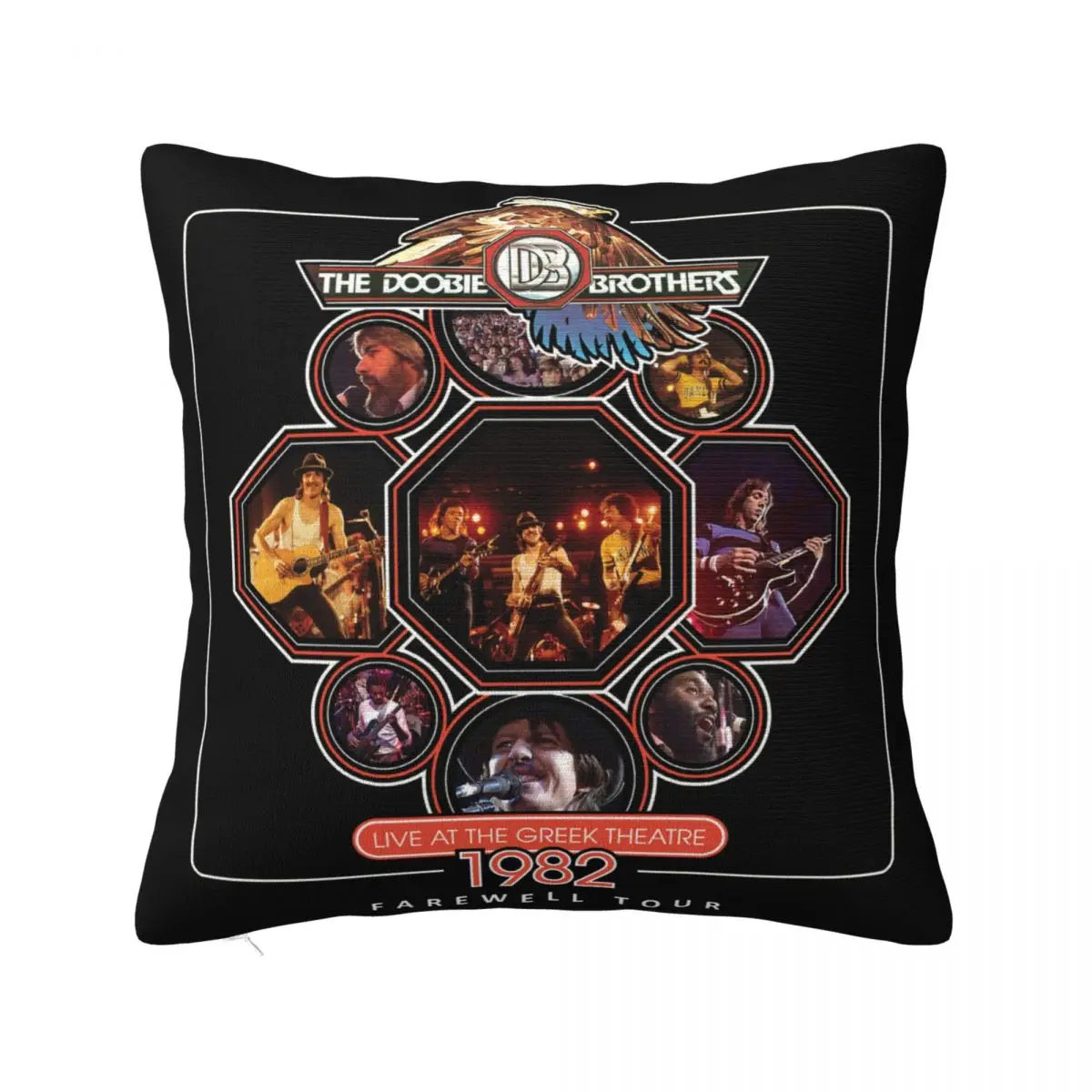 The Doobie Brothers American Rock Band Cotton 100 Brand New Fresh Design Splicing Womens Punk Goth Pillow Case