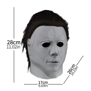 قناع هالوين مايكل مايرز ، خوذة اللاتكس ، كرنفال حفلة تنكرية ، دعائم الحفلات ، قاتل شيطان الرعب الدموي ، 1978 أفضل 6 أقنعة جيف القاتل مبيعا - رقم 6