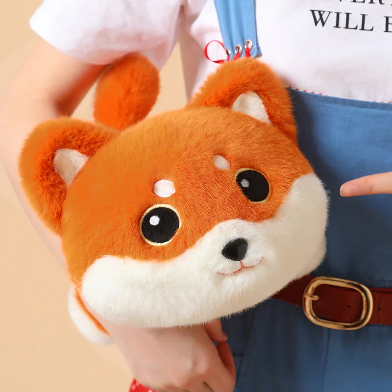 35cm Animal Orange&Grey Dog Plush Stuffed Doll With Shiba inu  Intresting Toy Birthday Gifts