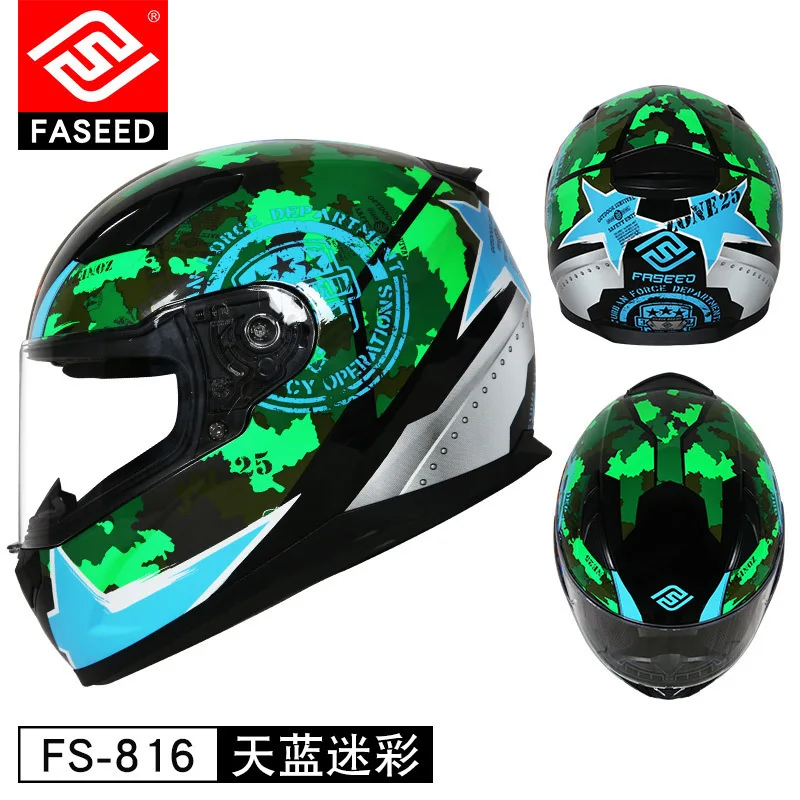 

FASEED Motorcycle Helmet Men's and Women's Motorcycle Full Helmet Covered Racing Personality All Seasons