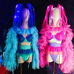 Adult Nightclub Gogo Dancer Stage Clothes Sexy Bikini Rave Outfit Pole Dance Clothing Drag Queen Costume DJ DS Clubwear VDB5031