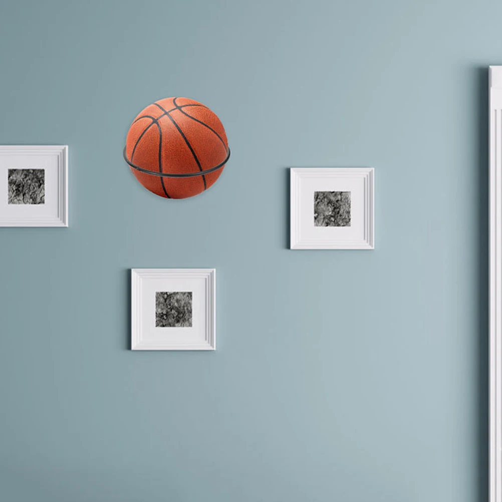 

3 Pcs Squash Rack Basketball Wall Mount Bracket Holder Sports Display Coat Hanger Basketballs