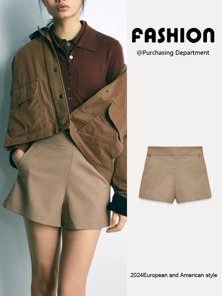 

Новинка весенней коллекции: женские клетчатые брюки с высокой талией, стройнящие, модные, элегантные, универсальные, для повседневной носки, в стиле кэжуал.