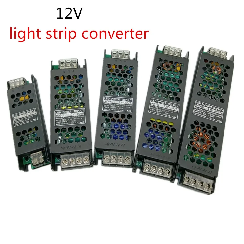 AC/DC 12V 24V Transformer 60W 100W 200W 300W 400W 500W LED Driver Power Supply Super Thin A/D Converter for LED Strip Light Bulb