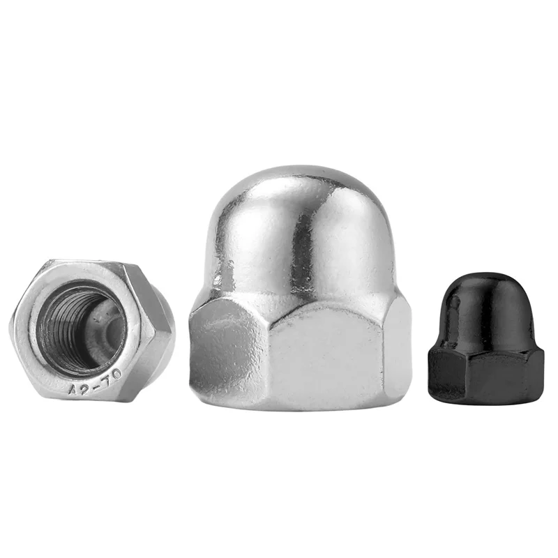 Beicai M3 M4 M5 M6 M8-M24 SUS304/316 Stainless Steel/carbon Steel/brass Metric / American Hex Cap Nut Domed Nuts For Decrotive