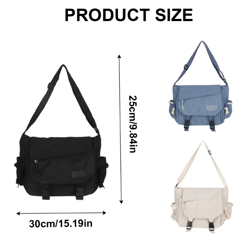 E74B Coreano Nylon Bag Capacidade Crossbody Bolsa Student School Handbag