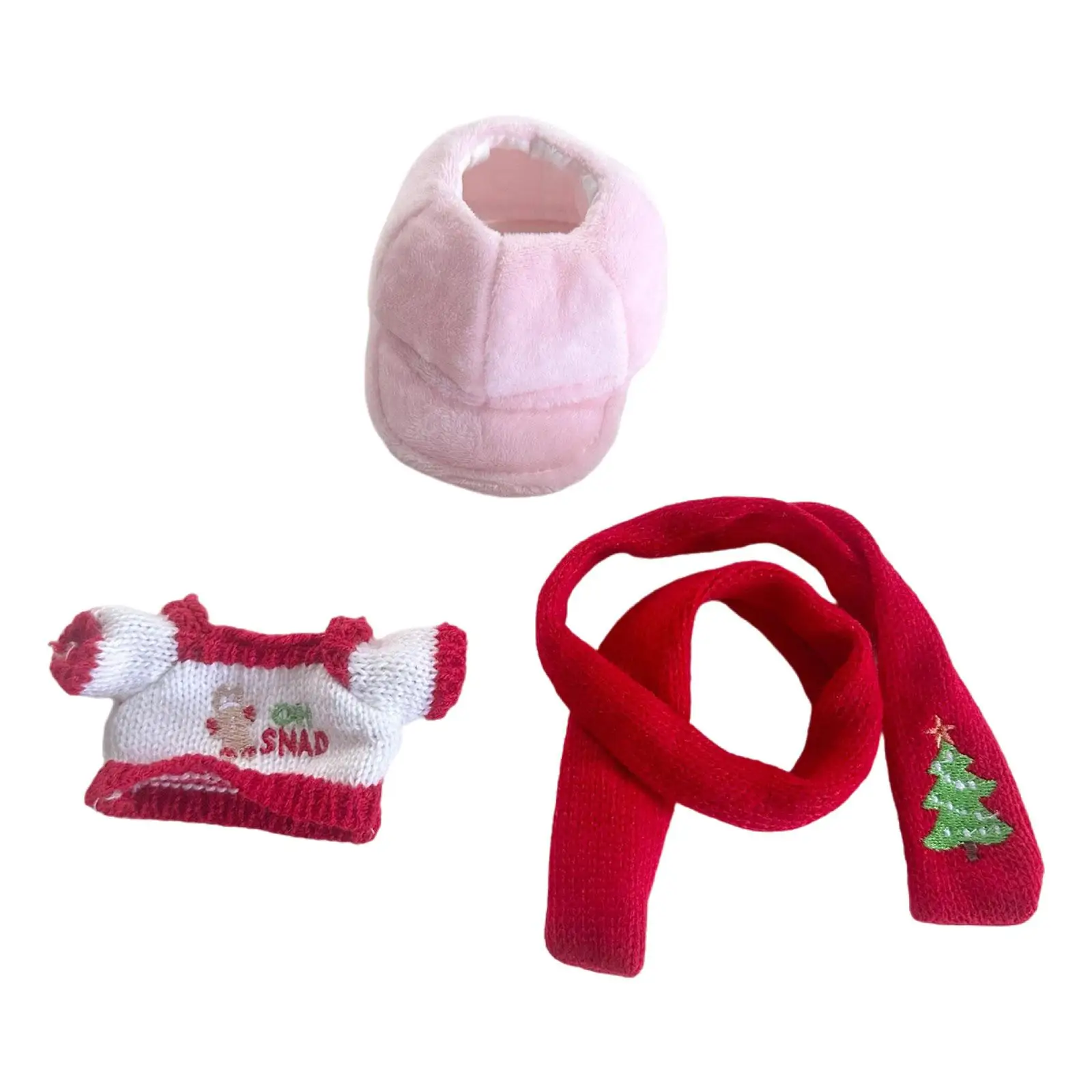 Miniatur-Puppenkleidung, DIY-Puppenspielzeug, Weihnachts-Plüschpuppenzubehör, weiche, stilvolle Puppenkleidung, Puppenoutfits für 17 cm große Puppen