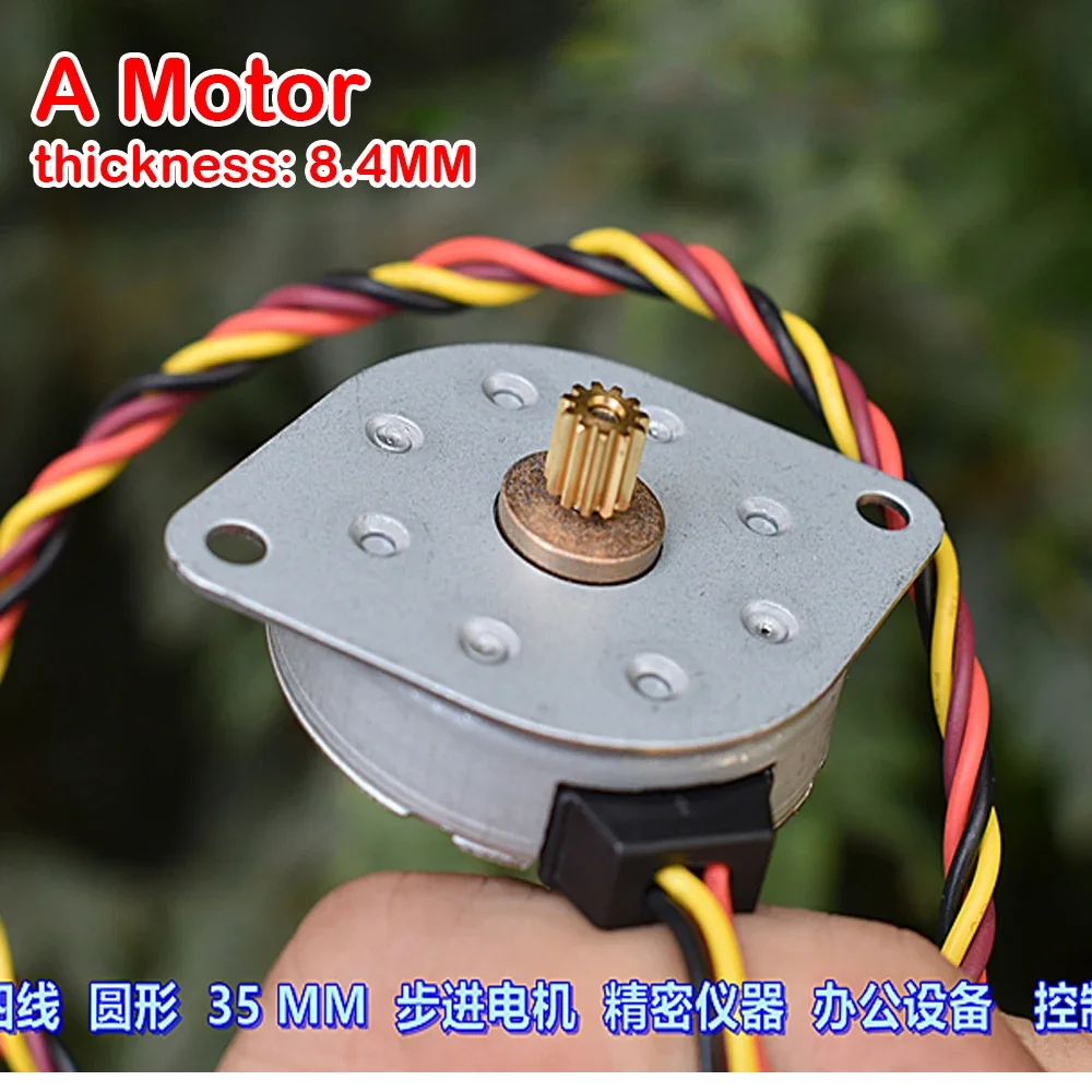 Mini 35mm Stepper Motor 2-phase 4-wire Round Stepper Motor DC 5V 6V 12V Precision Instrument Office Equipment Control Motor