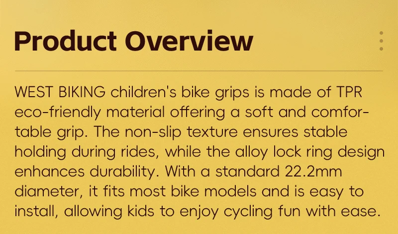 WEST BIKING Kinder-Fahrradgriffe TPR Rutschfest Stoßdämpfend Kinder-Fahrradlenker-Abdeckung 22,2mm Standarddurchmesser MTB-Griffe – Detail 2