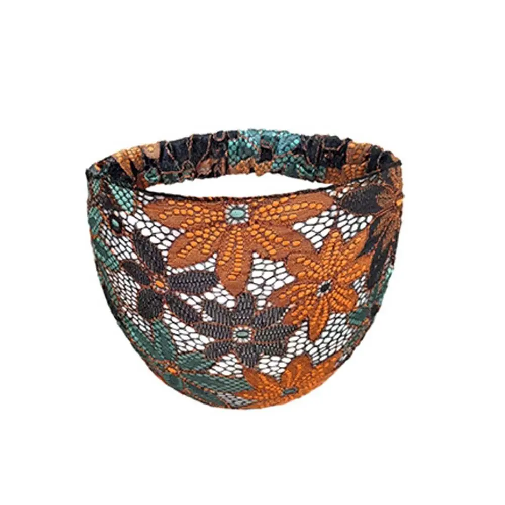 

Sweet Non Slip Mesh Flower Headband Hair Hoop Lightweight Lace Hairbands Headdress Hair Accessories Wide Side Head Wrap Mother
