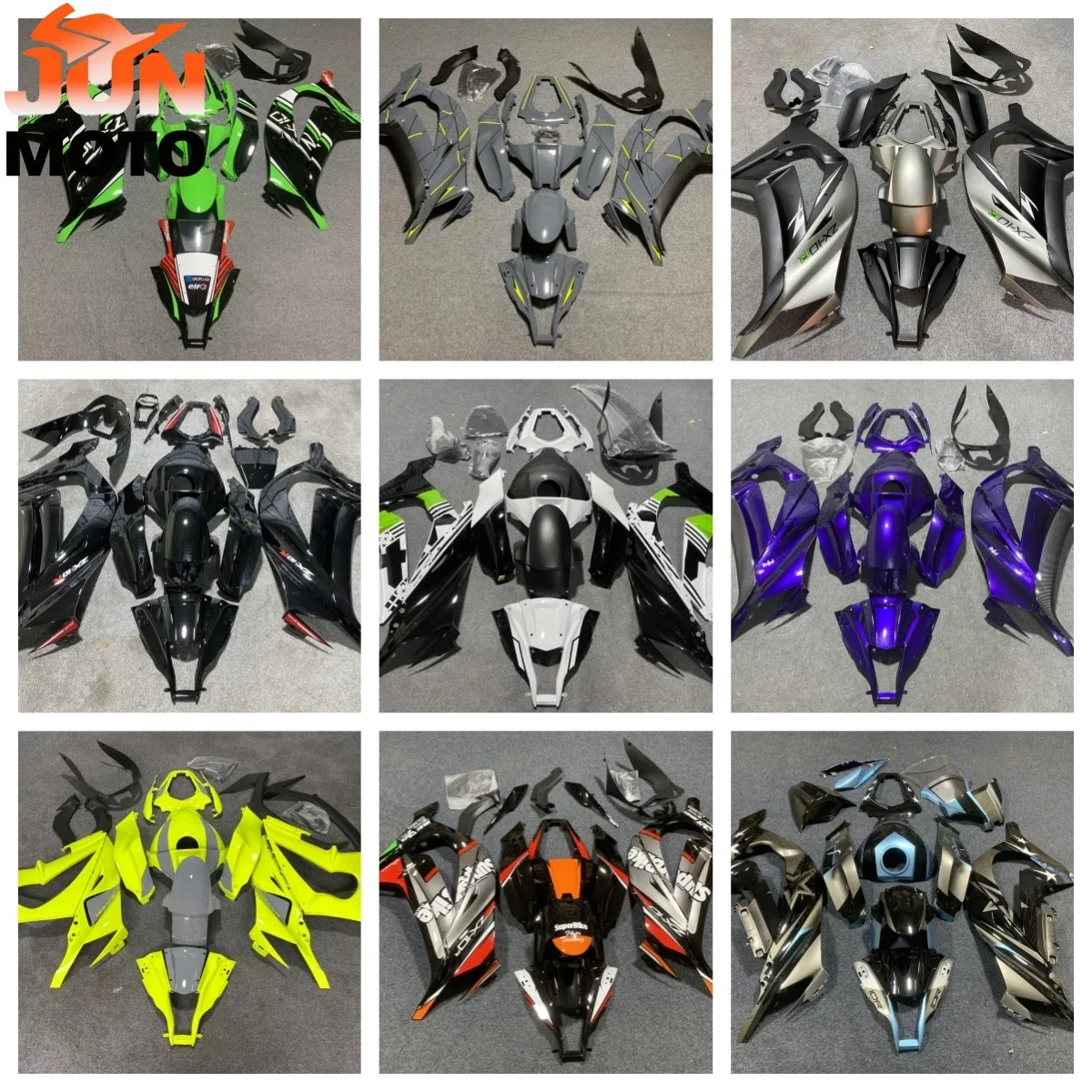 Комплект обтекателей JUN Custom Fairings Kit подходит для Kawasaki Ninja ZX-10R ZX10R ZX-10 2011 2012 2013 2014 2015 11 12 13 14 15.