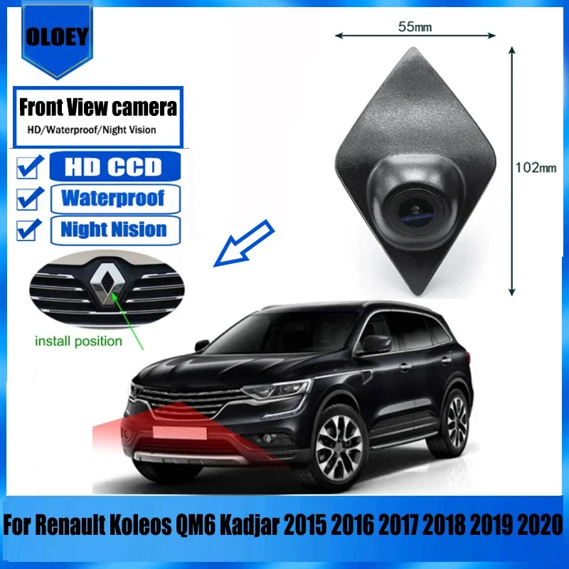 

Car Front Camera for Renault Koleos QM6 Kadjar 2015 2016 2017 2018 2019 2020 Parking HD CCD Night Vision Forward Logo Camera