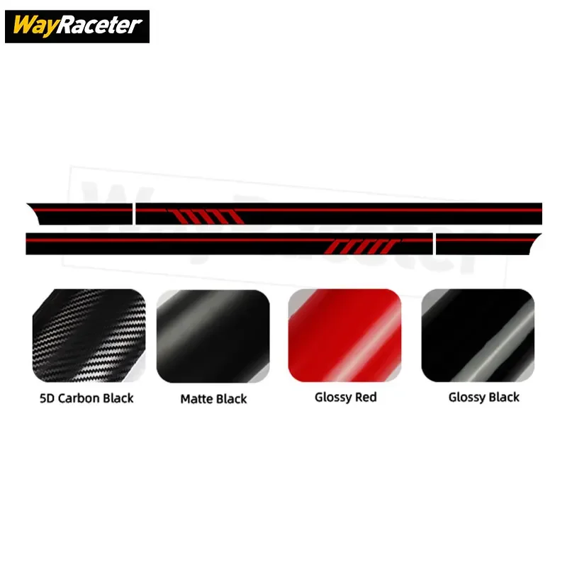 2 Pcs/Set Black & Red Edition 1 Door Side Stripes Sticker For CLA Class C117 AMG CLA45 W117 X117 Shooting Brake