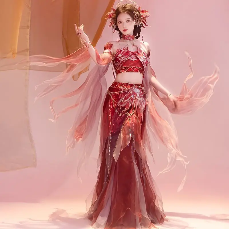 꿈처럼, 중국식 Hanfu 여성 캐릭터 'Yaoji', 요정 같은 분위기, 이국적인 스타일, 중공업을 보았습니다.